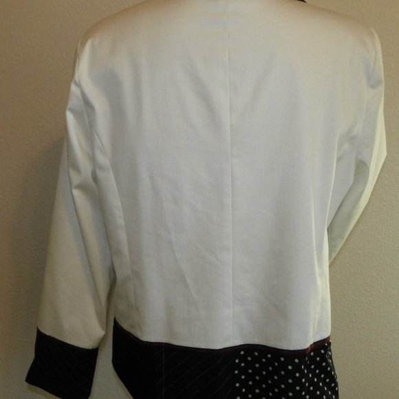 Light Lined Jacket Black White Women Lg - Picture 2 of 16